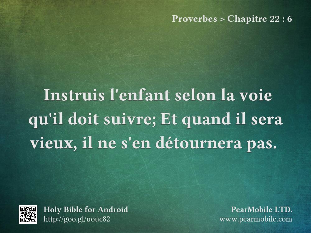 Proverbes, Chapitre 22:6